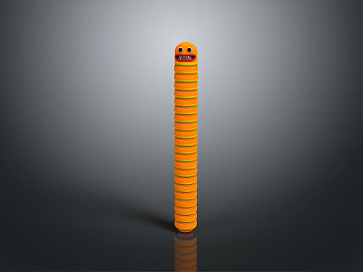 Fun Orange Stacked Decorative Furniture With Smiley Face Design 3d model