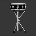 Professional Snare Drum With Metal Stand Black Shell And White Drumhead