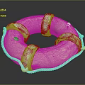Pink And Green Life Buoy With Rope Detail And Heart Design Safety Equipment