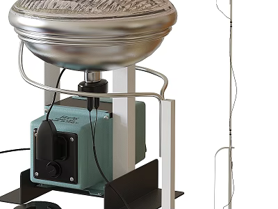 Modern Metal Floor Lamp With Silver Bowl Shade And Black Stand For Living Room 3d model