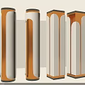 Stylish Modern Columns With White And Brown Accents In Contemporary Interior Space Design