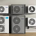 Air conditioning external unit Air conditioning external hood External unit protective cover Central air conditioning louver grille protective fence 3d model