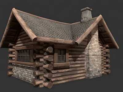 Modern wooden house 3d model