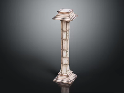 Classical Decorative Column Structure With Detailed Base Shaft And Ornate Capital 3d model