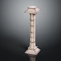 Classical Decorative Column Structure With Detailed Base Shaft And Ornate Capital