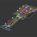 Residential Complex Layout Design With Multiple Buildings Road Network Parking Spaces And Green Areas