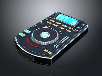 Professional DJ Controller With Large Knob Digital Display And Control Buttons 3d model