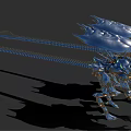 Three Silver Metallic Alien Creatures With Sharp Claws Carapace Heads And Streamlined Bodies 3d model