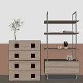Storage Cabinet Display Cabinet Bookshelf Metal Bookshelf Bucket Cabinet 3d model