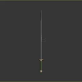 Traditional Samurai Sword With Green Handle And Golden Accents Curved Blade Design