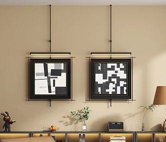 Stainless steel hanging painting 3d model