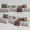 Modern corner sofa multiplayer sofa 3d model