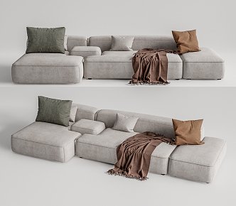 Modern corner sofa multiplayer sofa 3d model