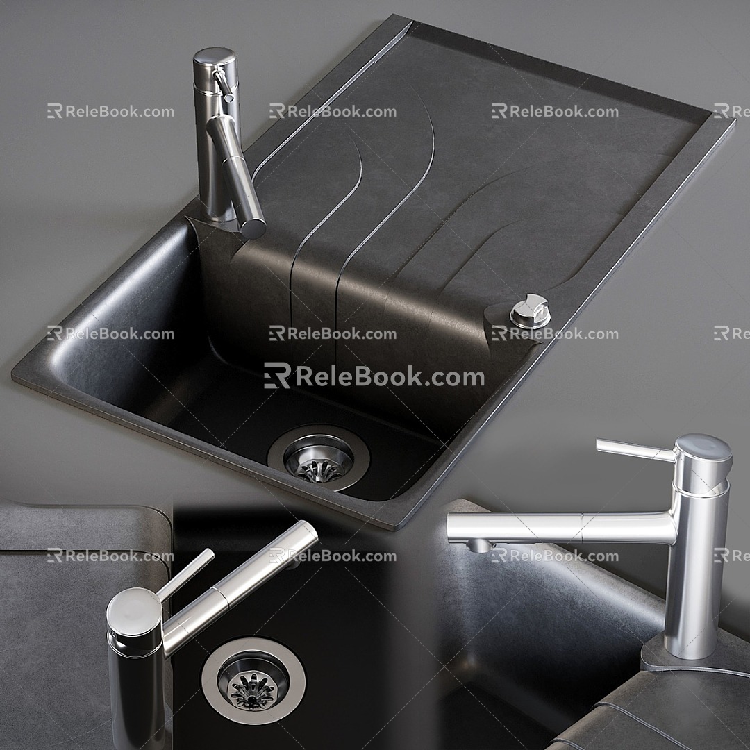 Stainless steel sink vegetable sink 3d model