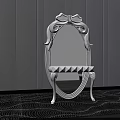 White Vanity With Decorative Mirror And Carved Legs In Modern Interior