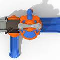 Outdoor Playground Equipment with Helicopter Design Orange Blue Slides and Climbing Features