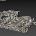 Ancient Traditional Wooden Architecture With Platforms Stairs Pillars And Roof Structures
