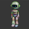 Silver White Humanoid Robot With Blue Eyes And Shiny Metallic Body