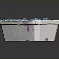 Fresh Blueberries In White Carton With Pink Stains On Dark Background