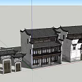 Ancient Chinese Architecture With Overhanging Eaves Black Tiled Roofs And White Walls