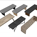 Modern Bed End Stool Minimalist Soft Bed End Stool 3d model