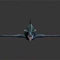 Blue Aquatic 3D Game Movie Character With Sharp Teeth Open Mouth And Fins