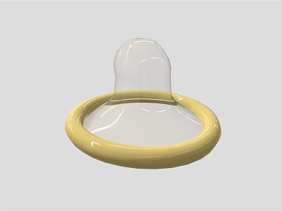 Transparent Baby Pacifier With Yellow Ring For Newborns And Infants 3d model