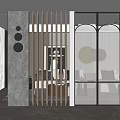 Modern Room Dividers With Vertical Slats And Black Frame Arched Glass For Living Space Decor