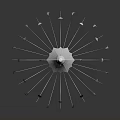 Abstract Organ Structure Featuring Radiating Hair Like Fibers And Reflective Design