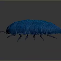 Blue Glossy Armored Insect Like Creature 3D Rendered Model With Shiny Exoskeleton