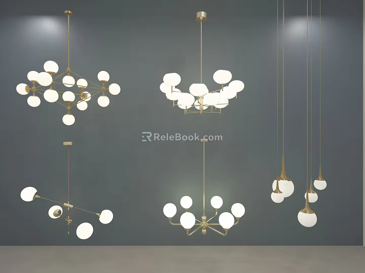 Post-modern chandelier luminaire 3d model