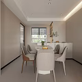 Modern Living Dining Room Interior With Open Layout Sofa Dining Table And Lighting