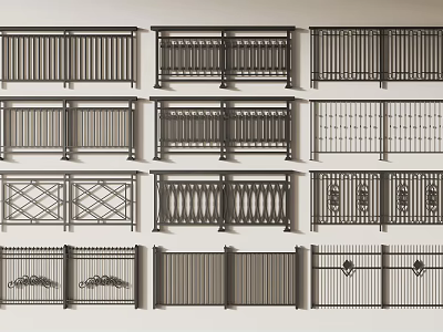 Different Metal Fence Designs On 3d model