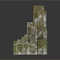 Modern Home Decorative Sculpture with Circular Step Design and Yellow Green Texture