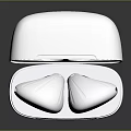 Sleek White Wireless Earbuds With Charging Case For Computer Audio Accessory 3d model