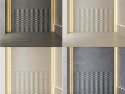 Textured Wall Components In Various Colors For Modern Interior Lighting 3d model