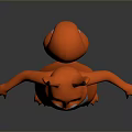 Orange Long Ears Game And Movie Character With White Belly Standing Pose
