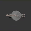 Military Weapon With Flame Logo Metal Body Chain And Orange Handle Design