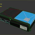 External Computer Accessory With Black Enclosure Blue Panel Label Sticker And Interface Ports