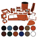 Stylish Leather Wall Decor With Folder Clock Photo Frame And Various Colors