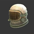 Vintage Weathered Diving Helmet With Brass Faceplate And Metal Details On Reflective Black Surface