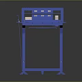 Blue Industrial Mechanical Equipment with Frame Beam and Support Legs Structure 3d model