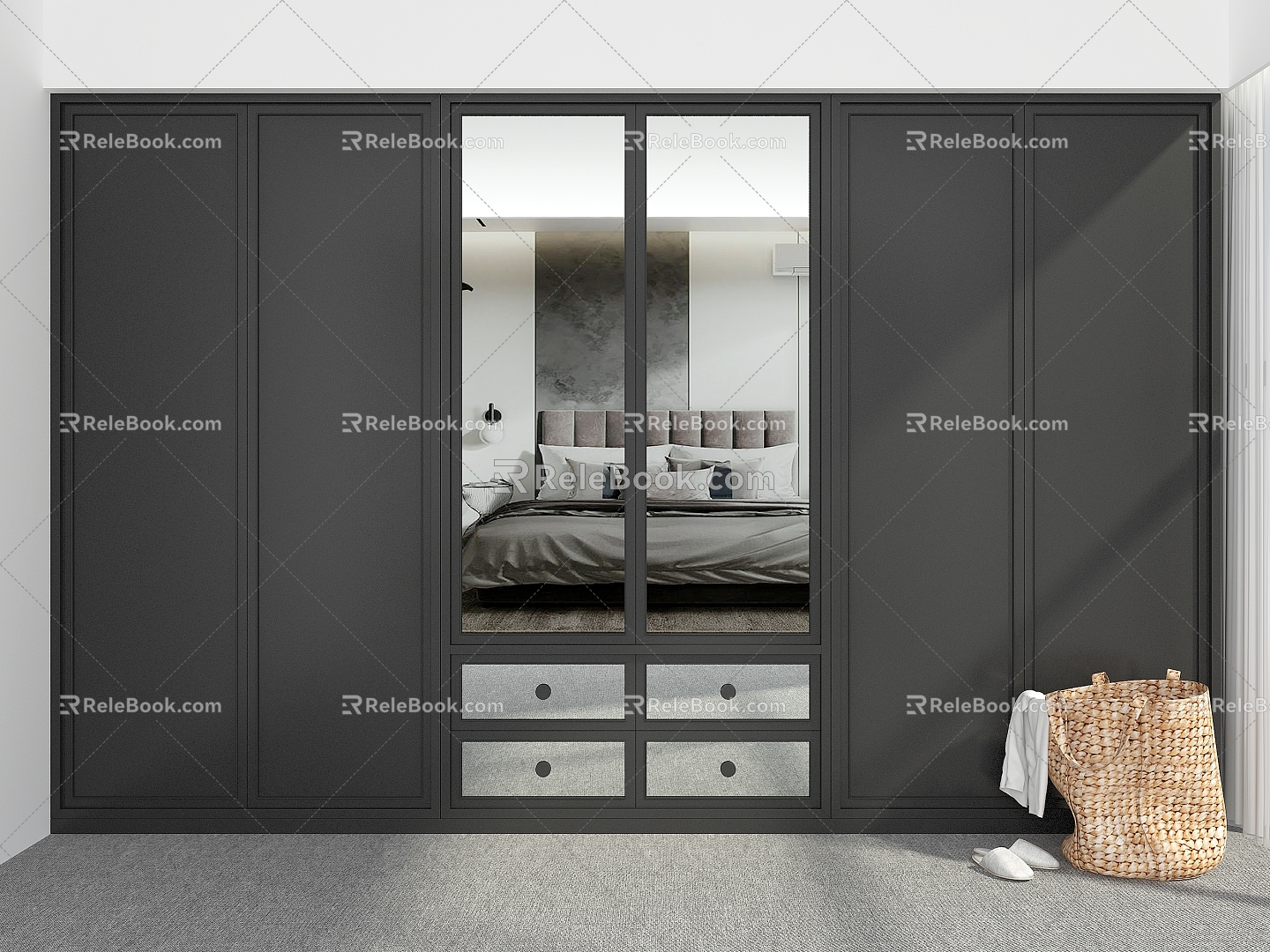 Modern Wardrobe Wardrobe Custom Coat Cabinet Wardrobe 3d model