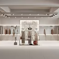 Modern Clothing Store Interior With Stylish Garments On Racks And Elegant