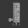 Cylindrical Metal Industrial Storage Tank With Layered Structure Side Opening And Base Supports