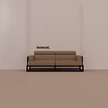 Modern Beige Two Seater Sofa By Molteni&C With Walnut Frame 3d model