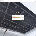 Industrial Ceiling Design With Metal Frames Hanging Orange Lights And Exposed Pipes