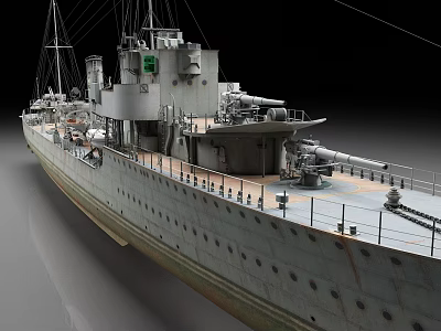 Realistic 3D Model Of A Military Warship With Cannons And Deck 3d model Realistic 3D Model Of A Military Warship With Cannons And Deck 3d model