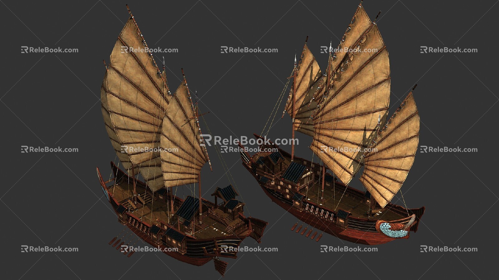 Ancient Chinese Ship Building Ship Fu Ship Sailing Ship Ancient Warship Sailing Ship Fu Ship Wide Ship Sailing Ship 3d model