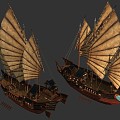 Ancient Chinese Ship Building Ship Fu Ship Sailing Ship Ancient Warship Sailing Ship Fu Ship Wide Ship Sailing Ship 3d model